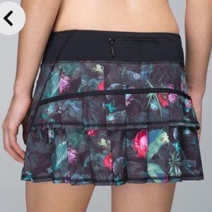 Lululemon Floral Tennis Skirt Black Size Ten